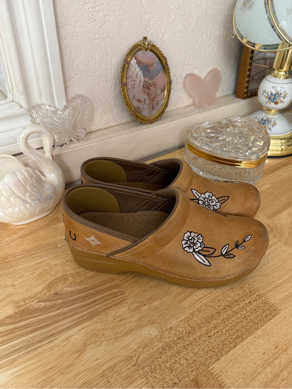Dansko Floral Embroidered Brown Leather Clogs Size EU39-US8.5-9 Cottagecore Y2K - Picture 16 of 16